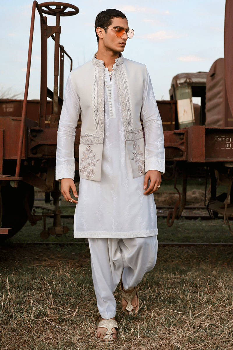 Pakistani Menswear | MNR-QAMAR-A - Official Agha Fabrics Ltd. - Agha Fabrics UK