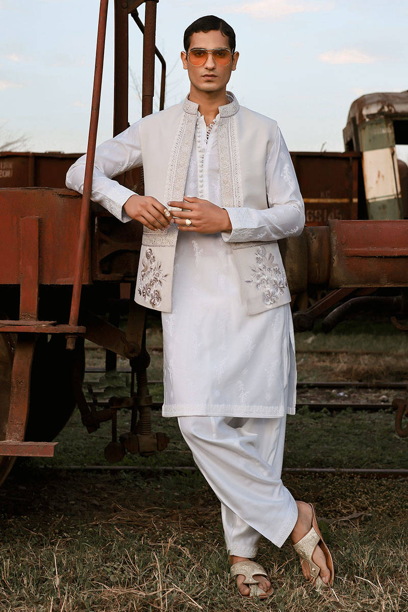 Pakistani Menswear | MNR-QAMAR-A - Official Agha Fabrics Ltd. - Agha Fabrics UK