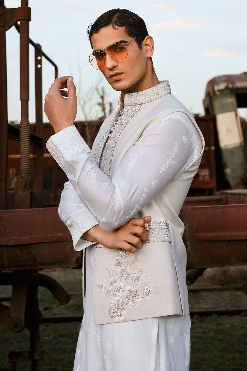 Pakistani Menswear | MNR-QAMAR-A - Official Agha Fabrics Ltd. - Agha Fabrics UK