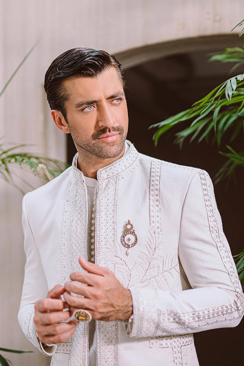 Pakistani Menswear | MNR-QAMAR - Official Agha Fabrics Ltd. - Agha Fabrics UK