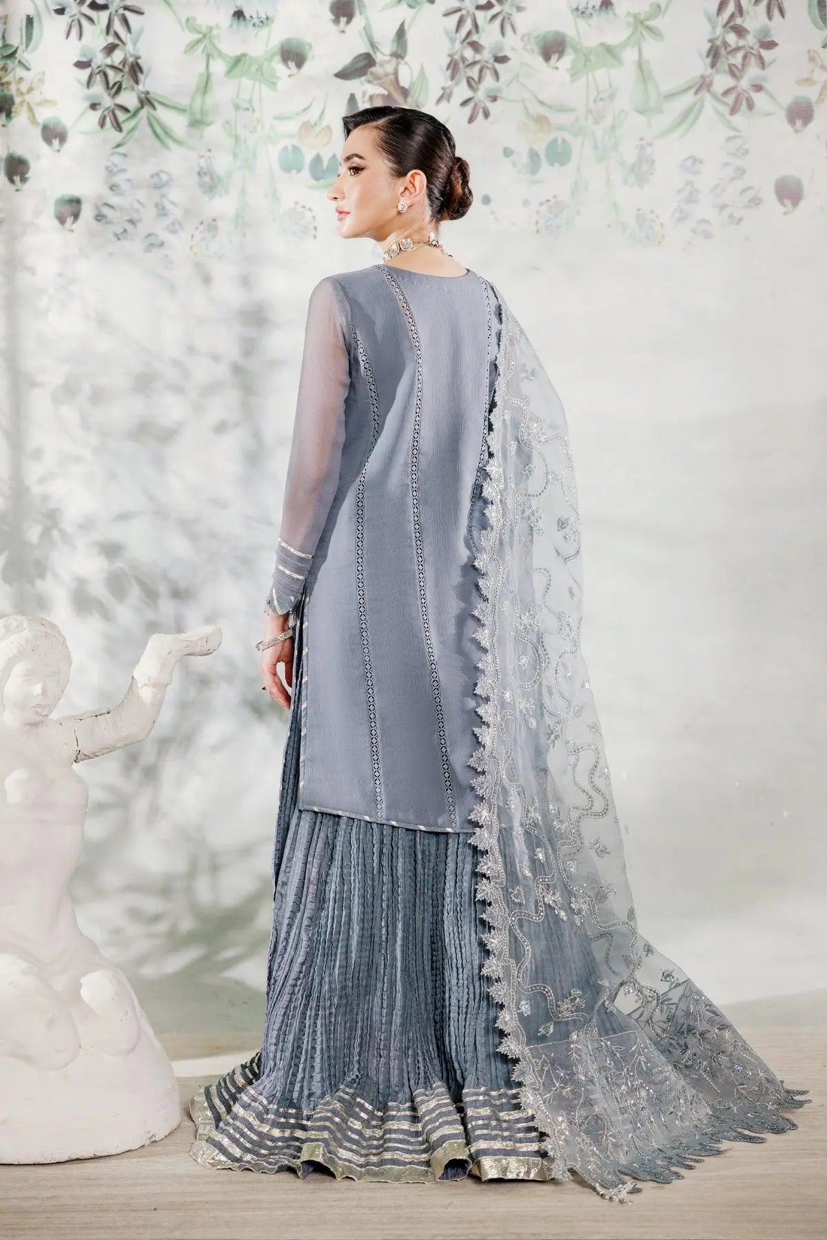 Alizeh | Ready to wear | Grey Dress 3 piece - RTW1019