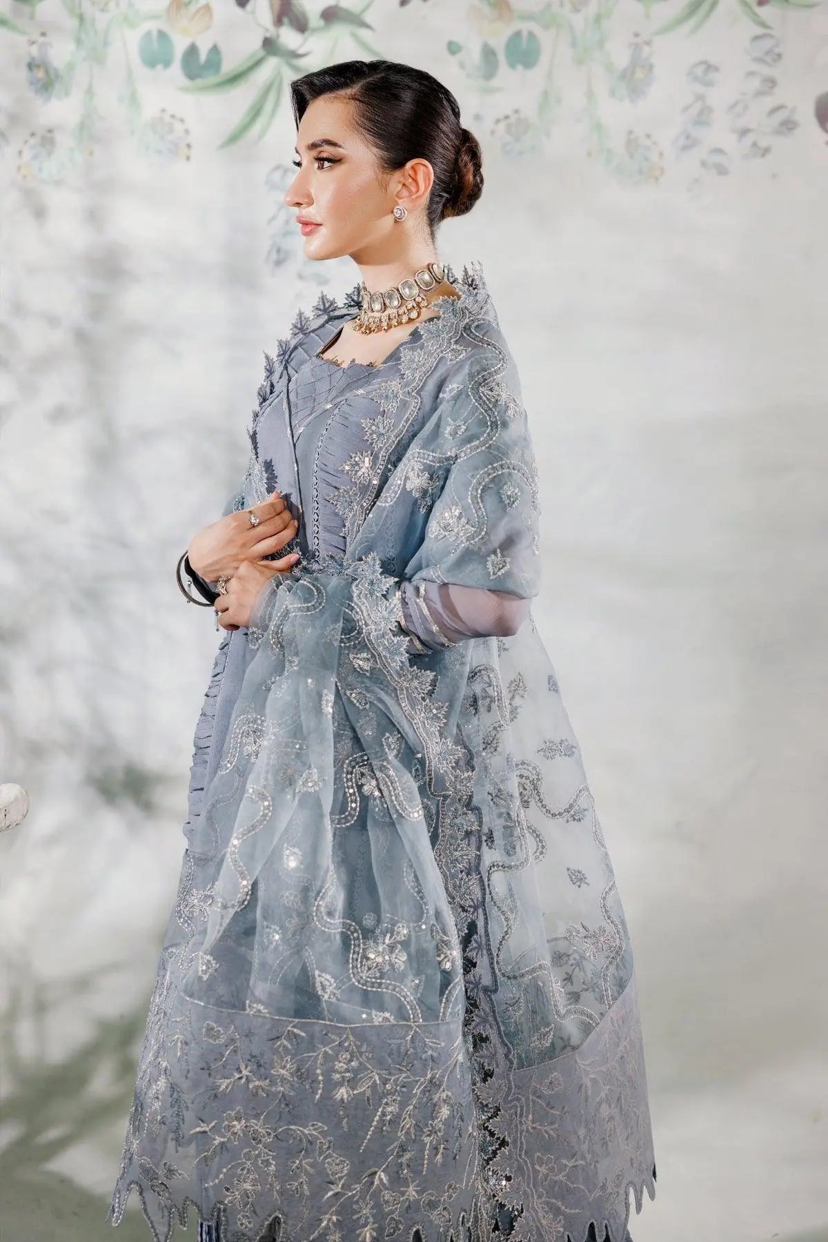 Alizeh | Ready to wear | Grey Dress 3 piece - RTW1019