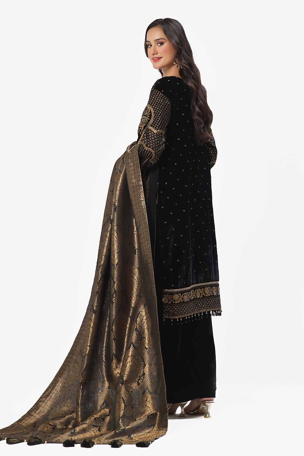 Gul Ahmed | Winter Collection 24 | Jacquard Dupatta NS-42001 - Official Gul Ahmed - Agha Fabrics UK