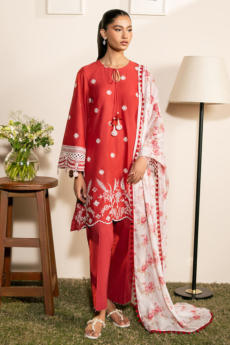 Cross Stitch | Mahiri Lawn 25 | SCARLET GARDEN - Official Cross Stitch - Agha Fabrics UK