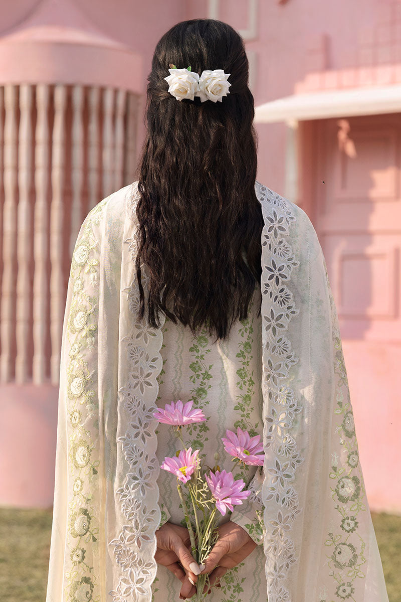 Cross Stitch | Premium Lawn 25 | GREEN TRELLIS - Official Cross Stitch - Agha Fabrics UK