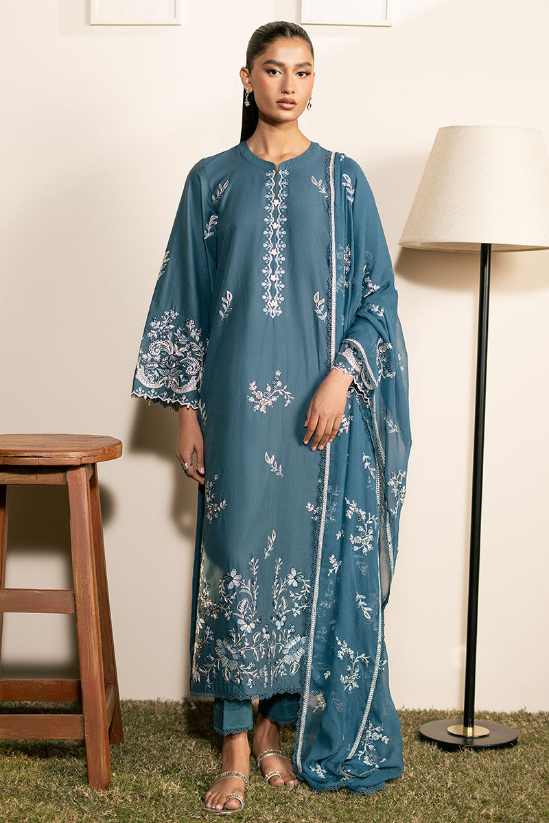 Cross Stitch | Mahiri Lawn 25 | TEAL SERENITY - Official Cross Stitch - Agha Fabrics UK