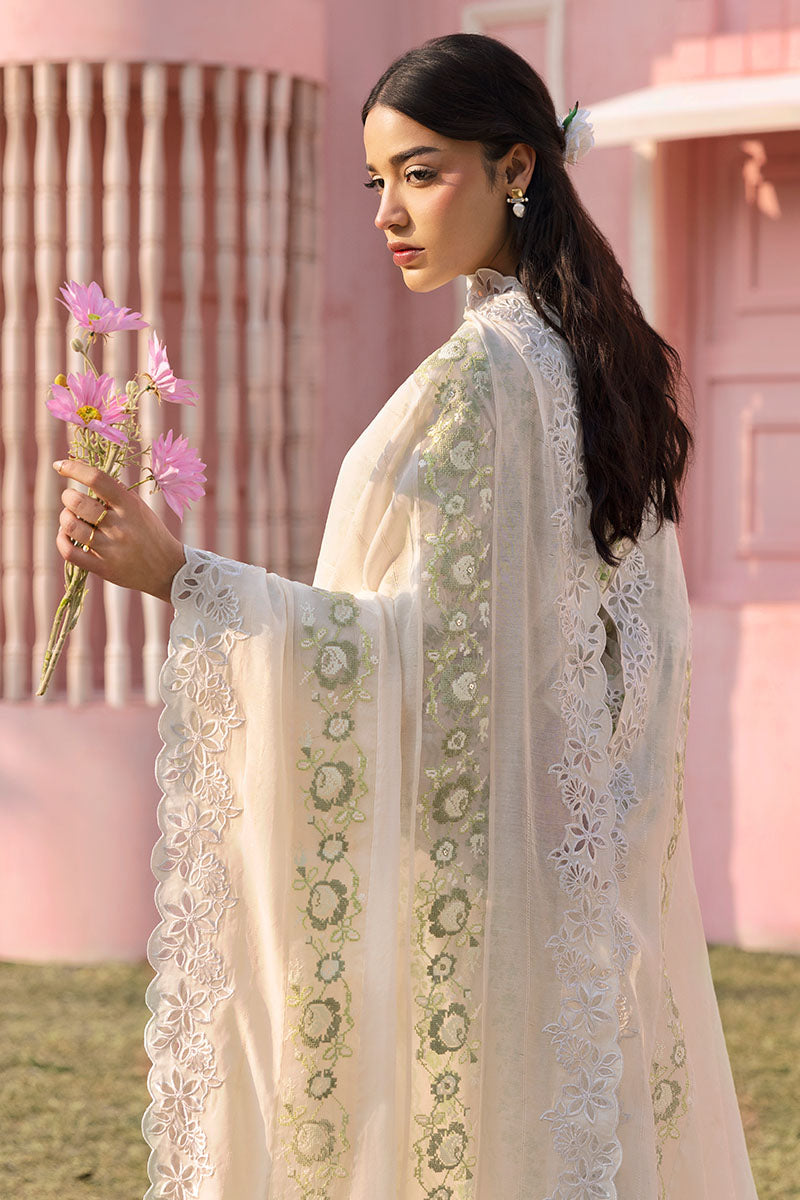 Cross Stitch | Premium Lawn 25 | GREEN TRELLIS - Official Cross Stitch - Agha Fabrics UK