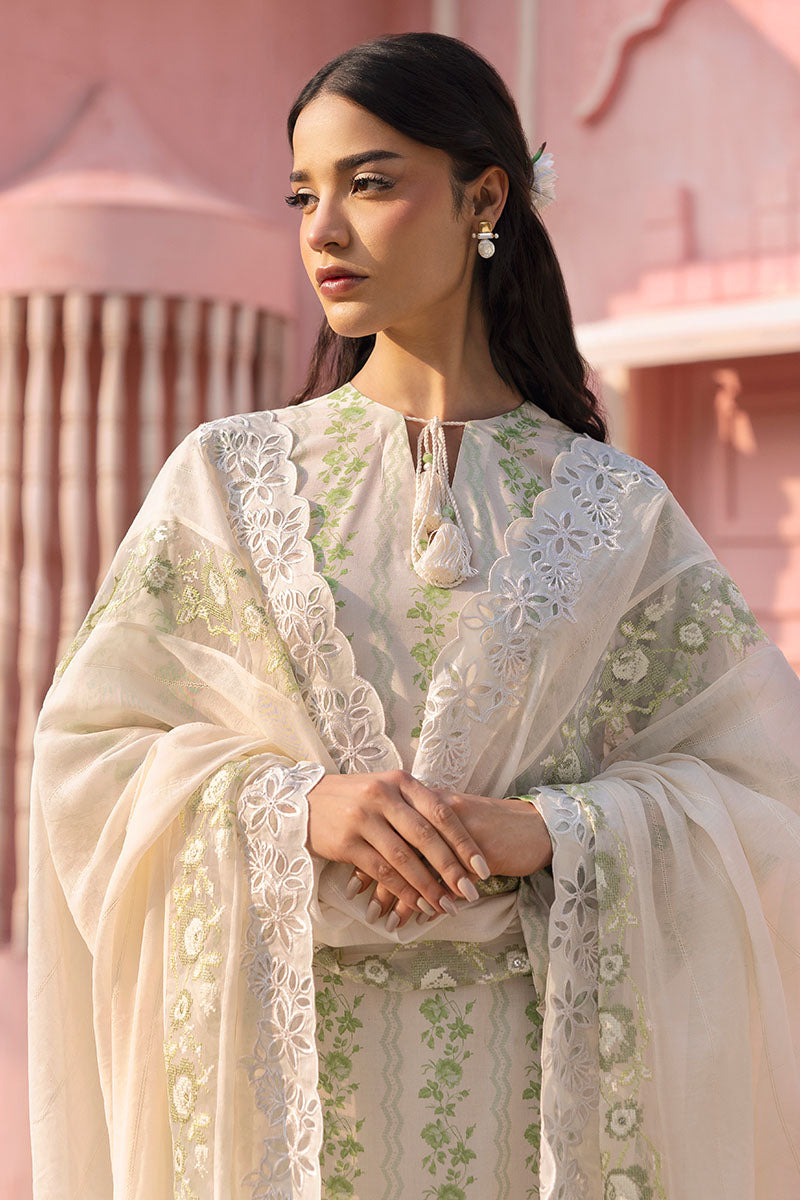 Cross Stitch | Premium Lawn 25 | GREEN TRELLIS - Official Cross Stitch - Agha Fabrics UK