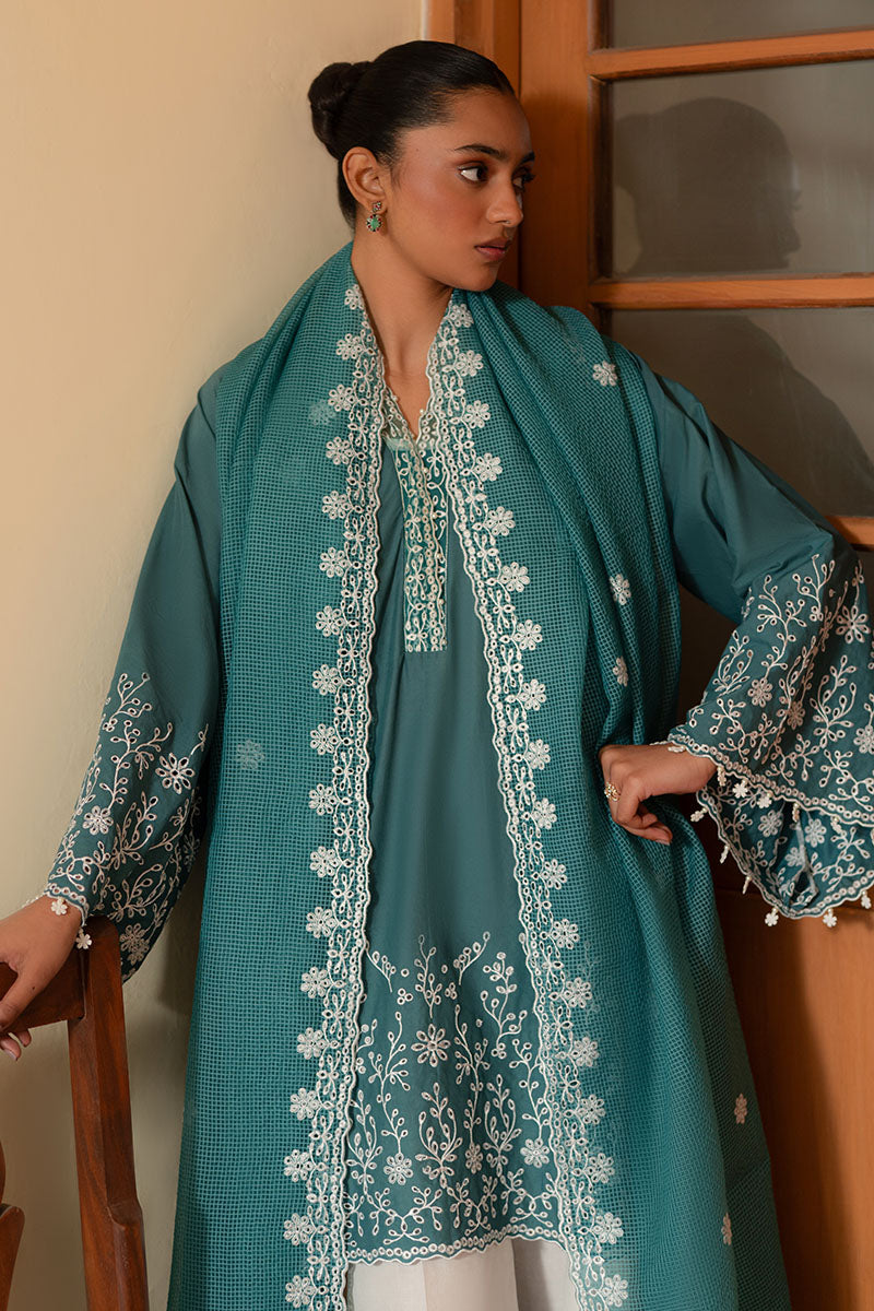 Cross Stitch | Mahiri Lawn 25 | TEAL DREAM - Official Cross Stitch - Agha Fabrics UK