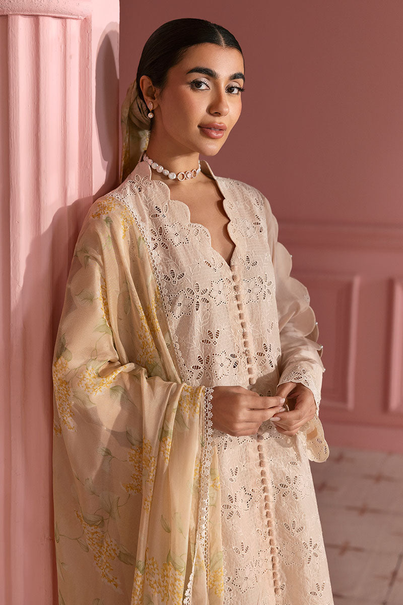 Cross Stitch | Premium Lawn 25 | PEACH PARFAIT - Official Cross Stitch - Agha Fabrics UK