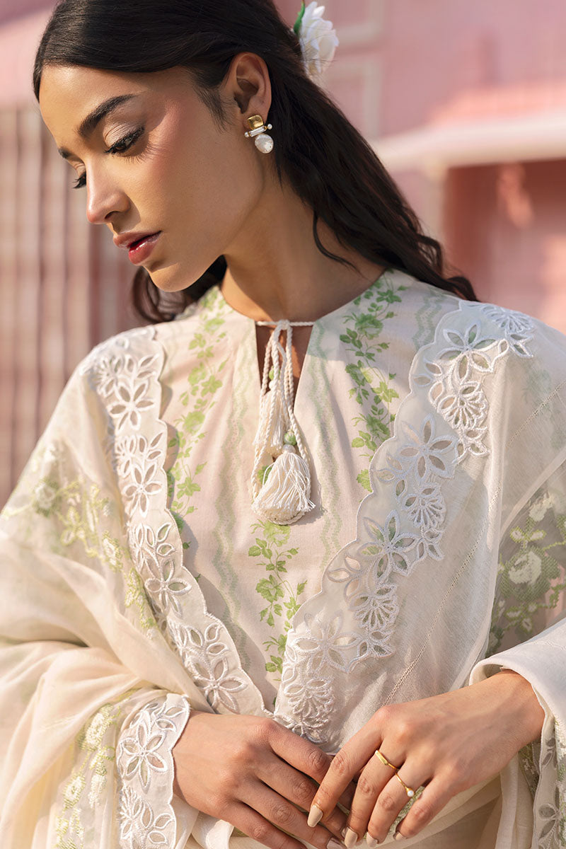 Cross Stitch | Premium Lawn 25 | GREEN TRELLIS - Official Cross Stitch - Agha Fabrics UK