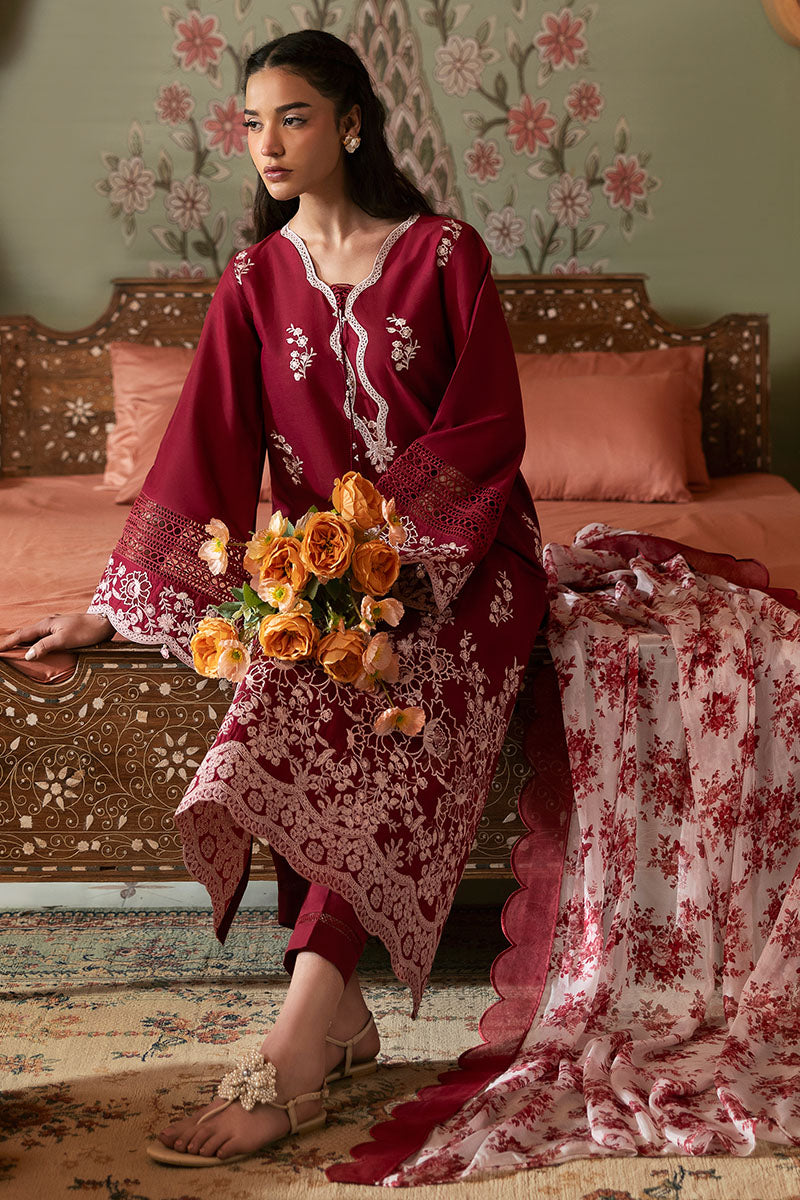 Cross Stitch | Premium Lawn 25 | CRIMSON RED - Official Cross Stitch - Agha Fabrics UK