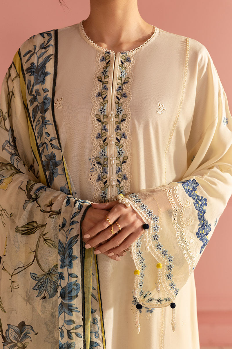 Cross Stitch | Premium Lawn 25 | BLUE ALLURE - Official Cross Stitch - Agha Fabrics UK