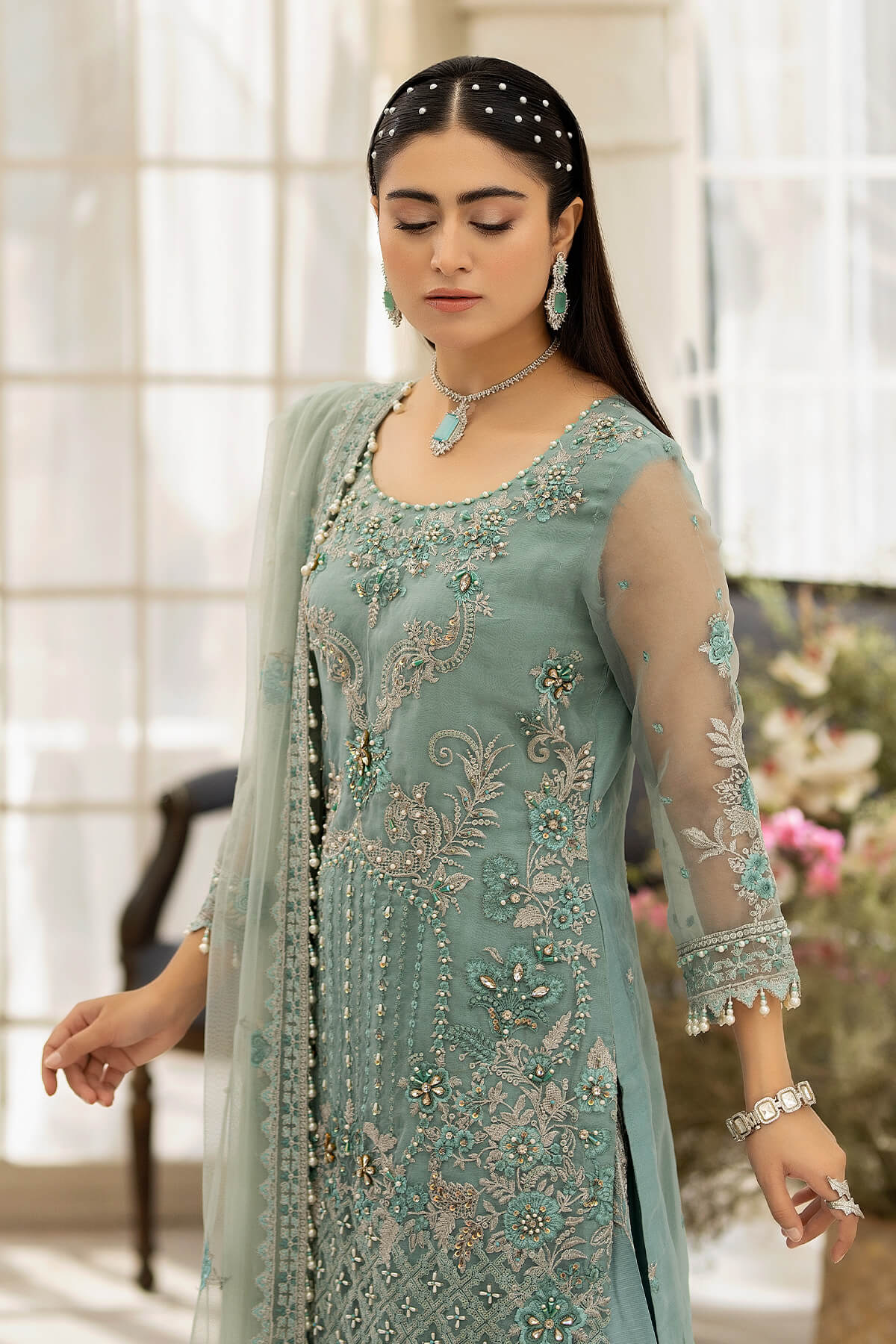 Raeesa Premium | Dehleez Formals | DL-1013 Caribbean Coast