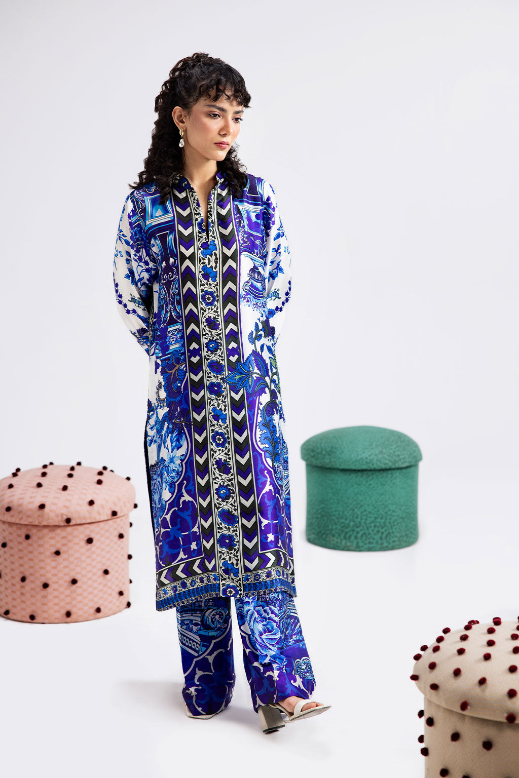 Afsanah | The Print Edit | ORCHE BLOOM (extended shirt) AP-112 - Official Afsanah - Agha Fabrics UK