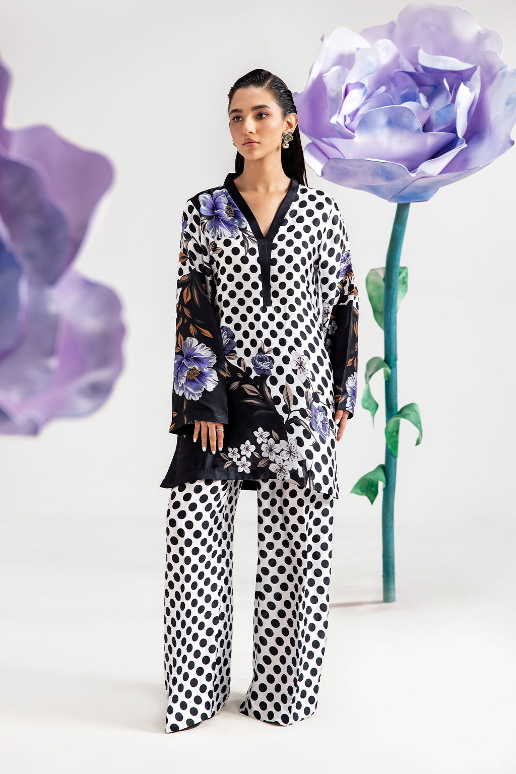 Afsanah | The Print Edit | DARK POLKA AP-110 - Official Afsanah - Agha Fabrics UK