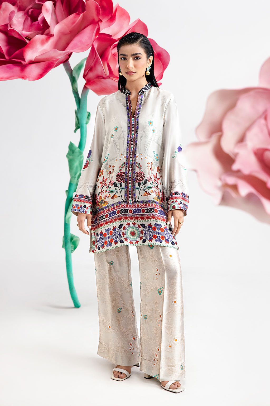 Afsanah | The Print Edit | IVORY FROST AP-108 - Official Afsanah - Agha Fabrics UK