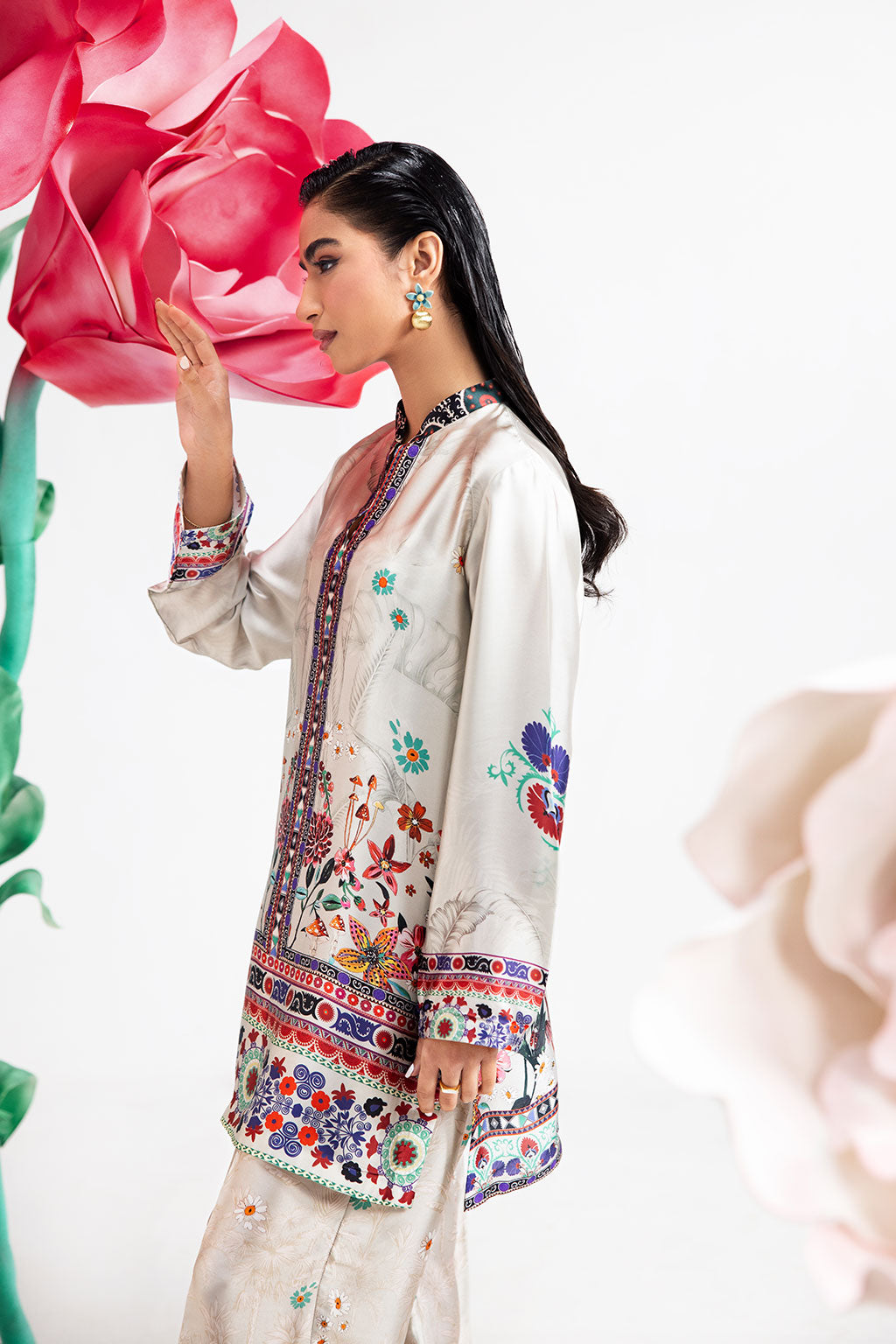 Afsanah | The Print Edit | IVORY FROST AP-108 - Official Afsanah - Agha Fabrics UK
