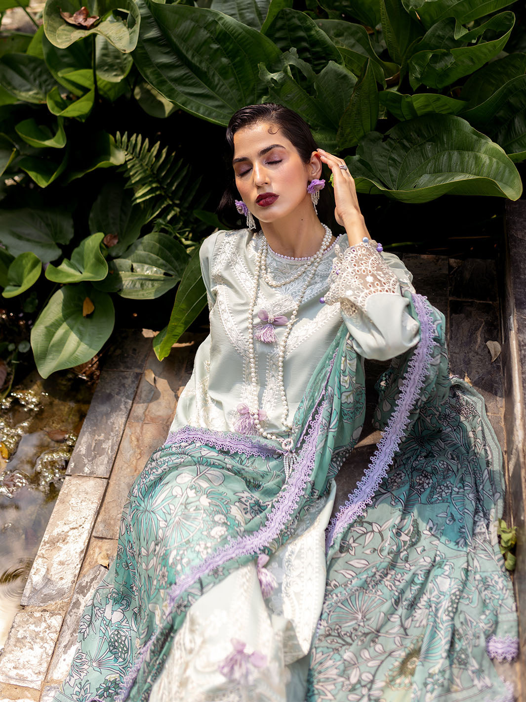Roheenaz | Dahlia Embroidered Lawn 24 | Gardenia