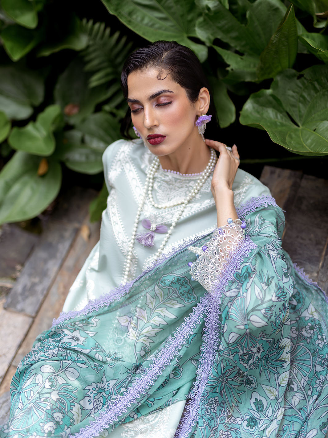 Roheenaz | Dahlia Embroidered Lawn 24 | Gardenia