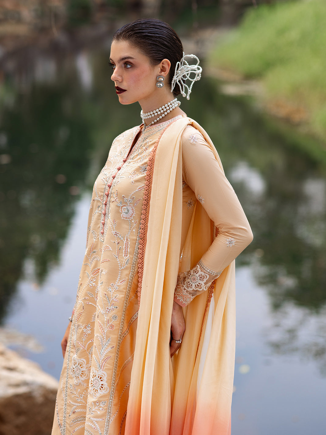 Roheenaz | Dahlia Embroidered Lawn 24 | Magnolia