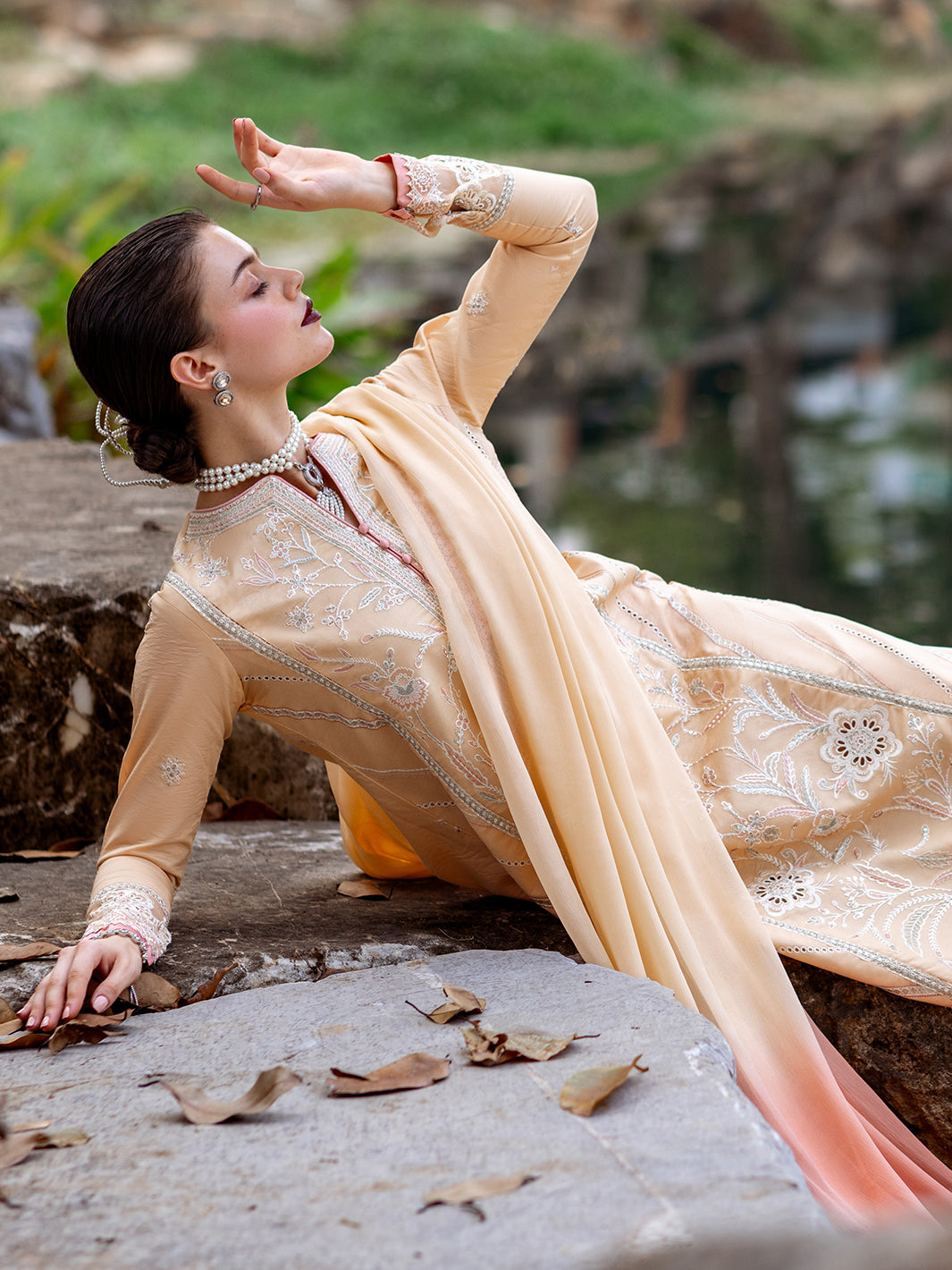 Roheenaz | Dahlia Embroidered Lawn 24 | Magnolia