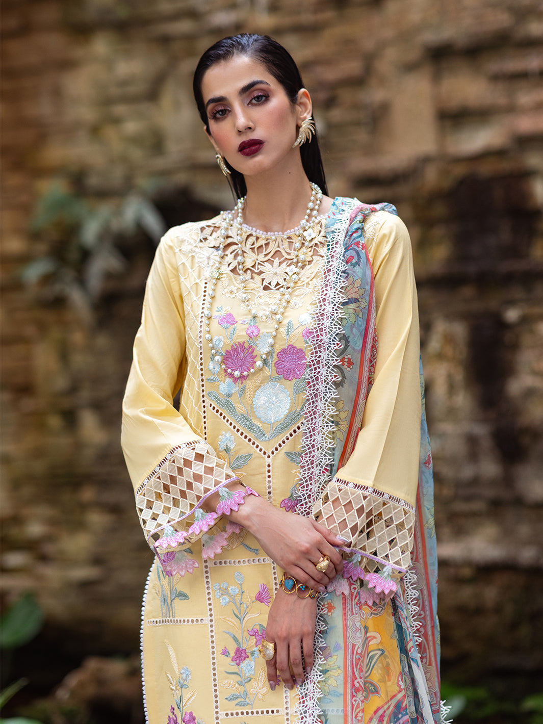 Roheenaz | Dahlia Embroidered Lawn 24 | Daffodil