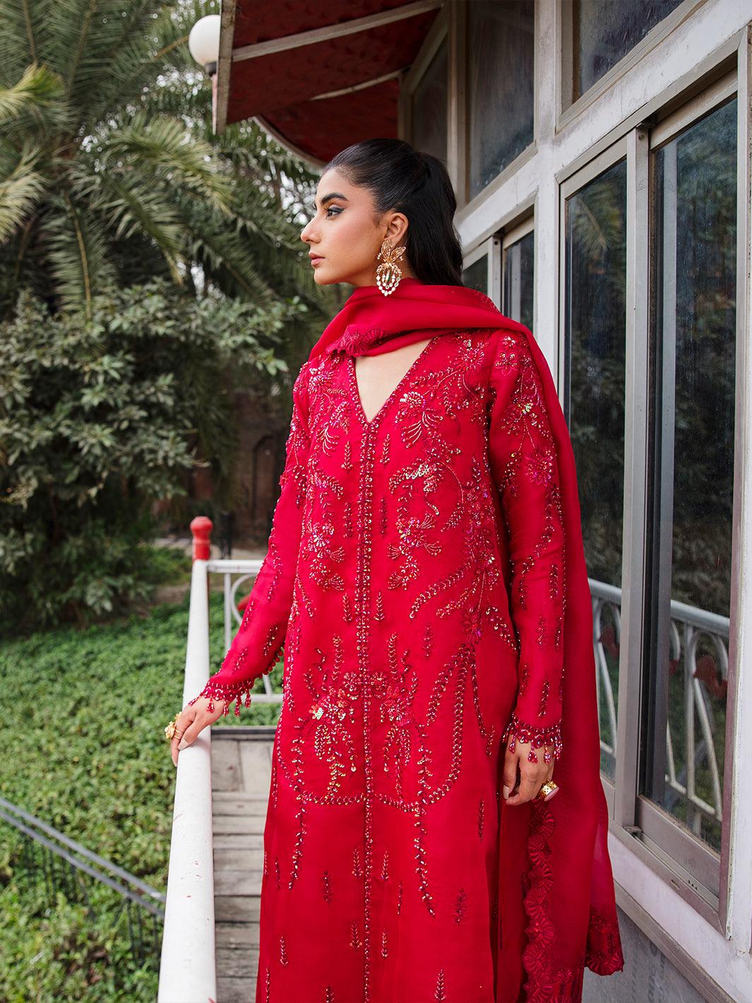 Amroz Atelier | Aerien Formals | Rouge - Official Amroz Atelier - Agha Fabrics UK