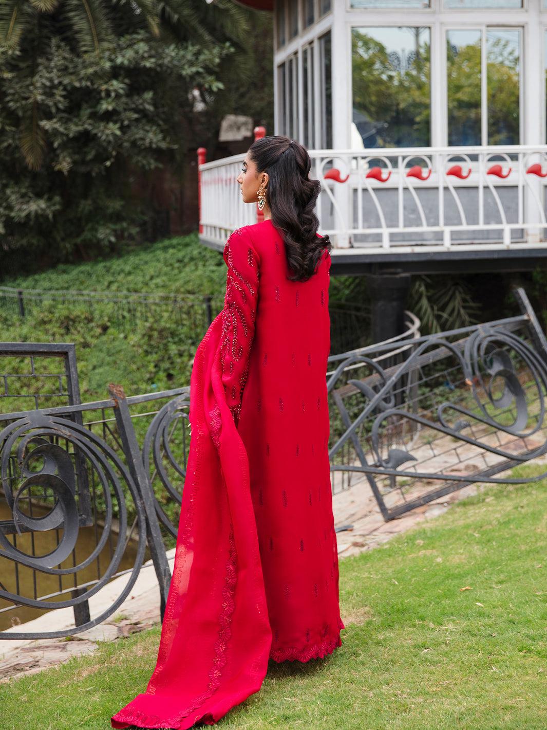 Amroz Atelier | Aerien Formals | Rouge - Official Amroz Atelier - Agha Fabrics UK