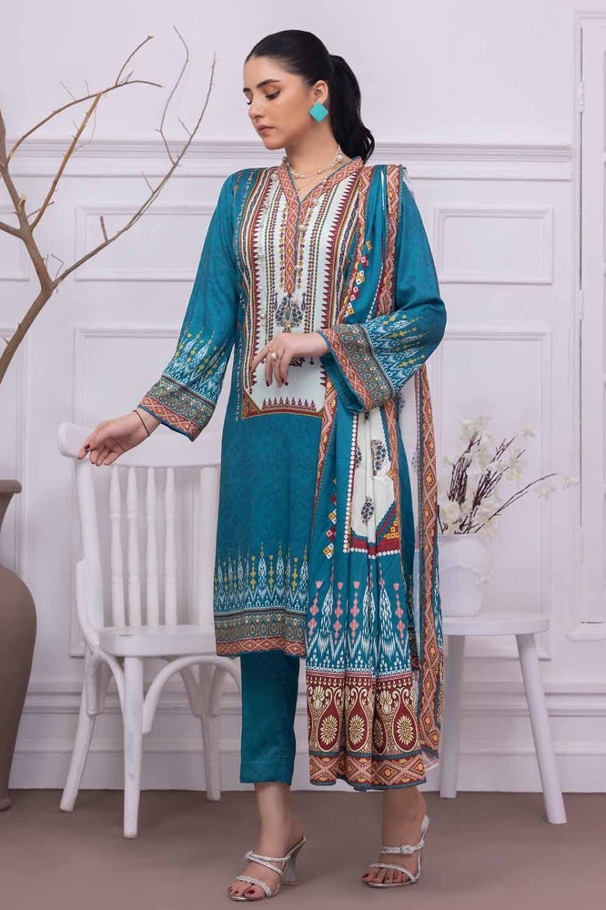 Gul Ahmed | Winter Collection 24 | Cotail Dupatta WNS-32251 A - Official Gul Ahmed - Agha Fabrics UK