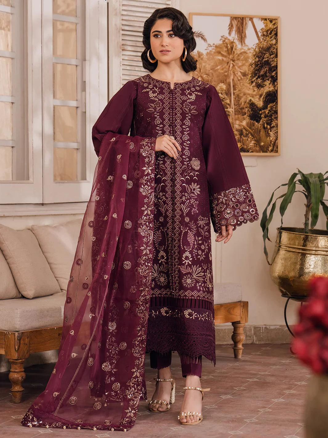 Bin Ilyas | Naqsh Luxury Lawn | Emire - Official Bin Ilyas - Agha Fabrics UK