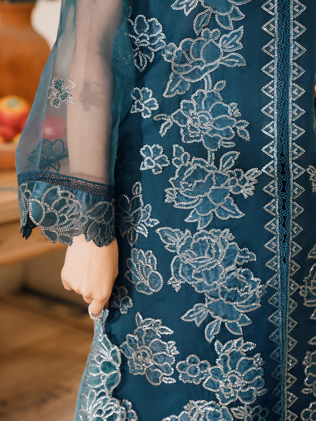 Bin Ilyas | Naqsh Luxury Lawn | Mavi - Official Bin Ilyas - Agha Fabrics UK