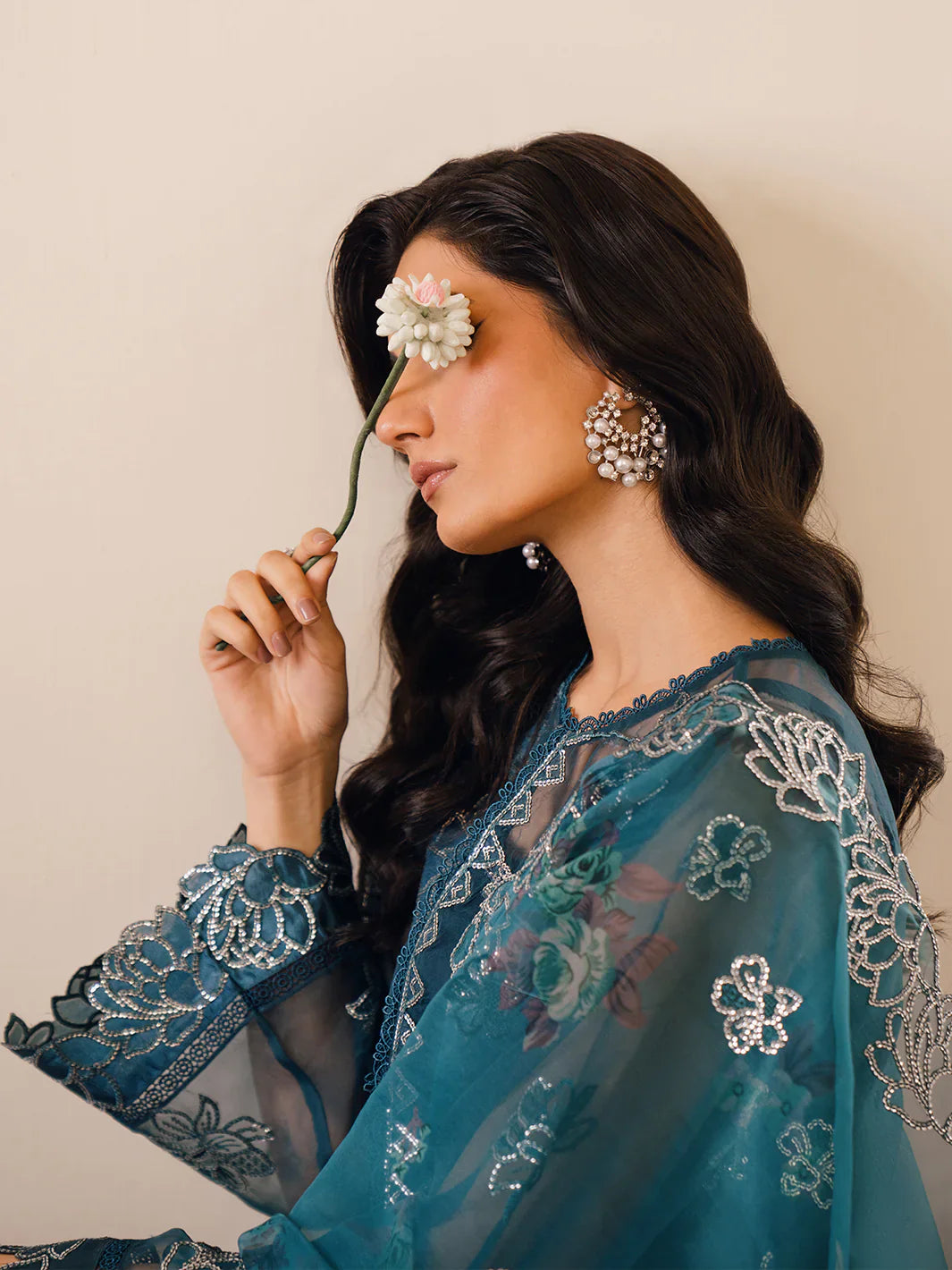 Bin Ilyas | Naqsh Luxury Lawn | Mavi - Official Bin Ilyas - Agha Fabrics UK
