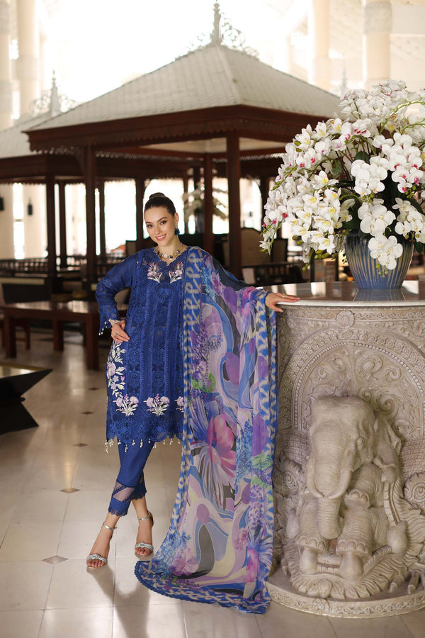 Noor by Saadia Asad | Luxury Chikankari LawnÃÂ¢ÃÂÃÂ24 | D10-B Blue Electric