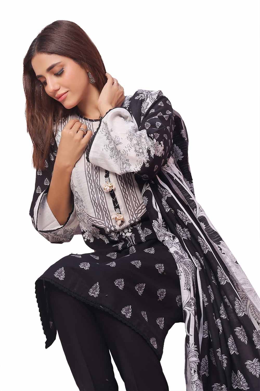 Gul Ahmed | Winter Collection 24 | Khaddar Suit SD-42101 - Official Gul Ahmed - Agha Fabrics UK