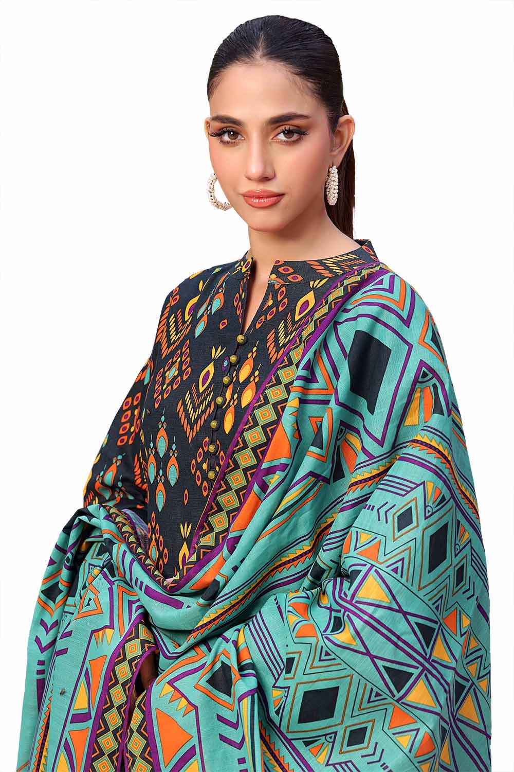 Gul Ahmed | Winter Collection 24 | Khaddar Suit SD-42132 - Official Gul Ahmed - Agha Fabrics UK