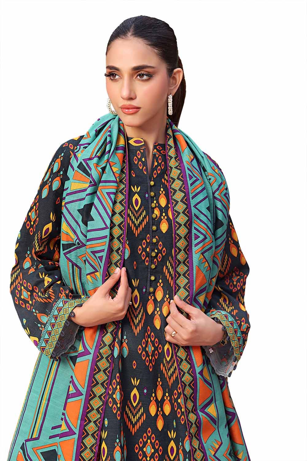 Gul Ahmed | Winter Collection 24 | Khaddar Suit SD-42132 - Official Gul Ahmed - Agha Fabrics UK