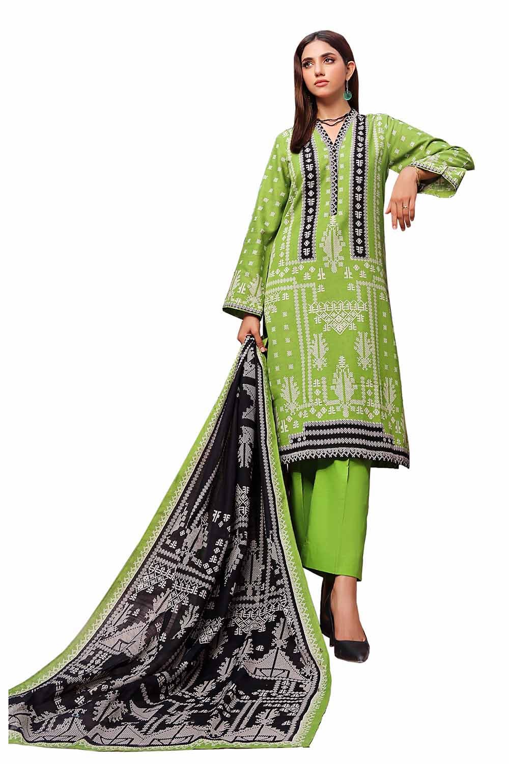 Gul Ahmed | Winter Collection 24 | Khaddar Suit SD-42134 - Official Gul Ahmed - Agha Fabrics UK