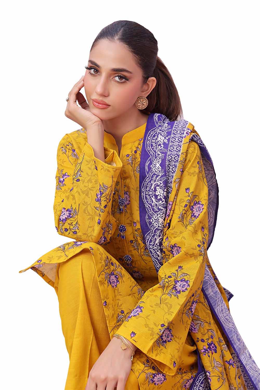 Gul Ahmed | Winter Collection 24 | Khaddar Suit SD-42136 - Official Gul Ahmed - Agha Fabrics UK