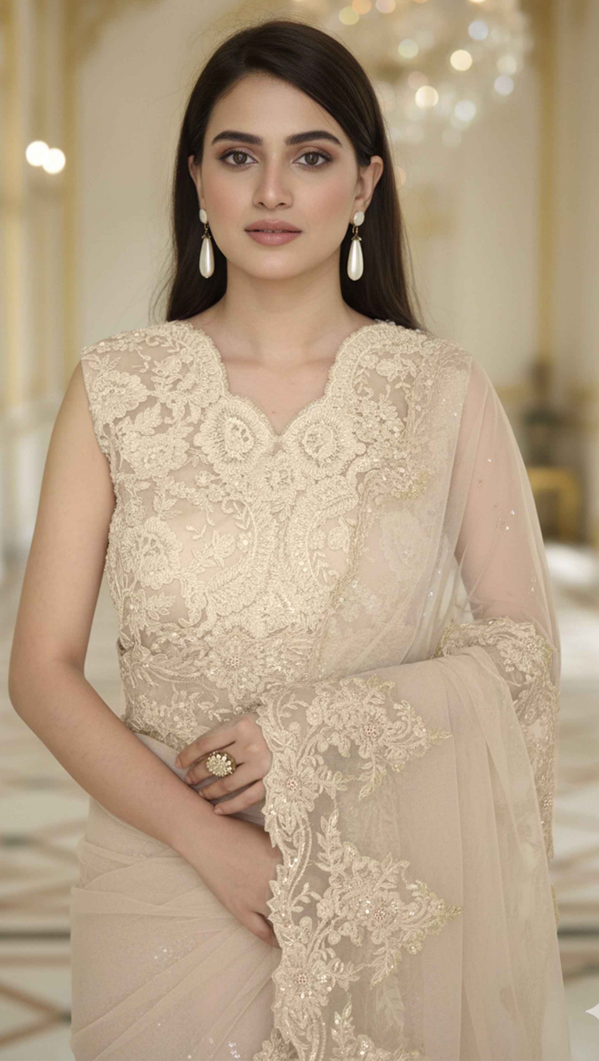 Threads and Motifs | Formal Dresses 25 | Net Embroidered Saree