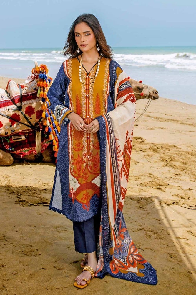 Gul Ahmed | Winter Collection 24 | Cotton Net Dupatta CD-32008 - Official Gul Ahmed - Agha Fabrics UK