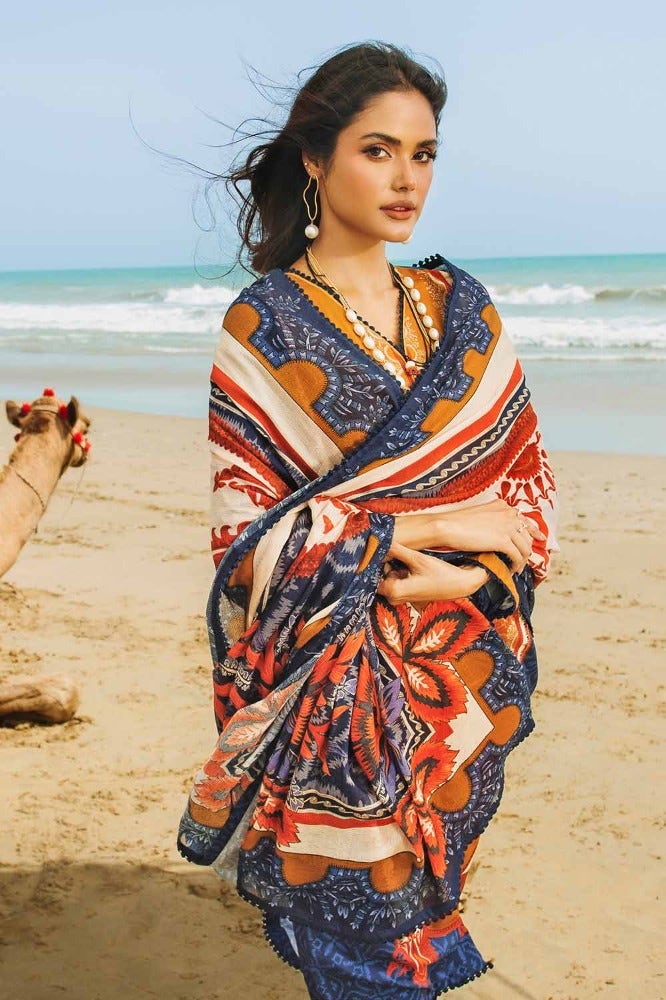 Gul Ahmed | Winter Collection 24 | Cotton Net Dupatta CD-32008 - Official Gul Ahmed - Agha Fabrics UK