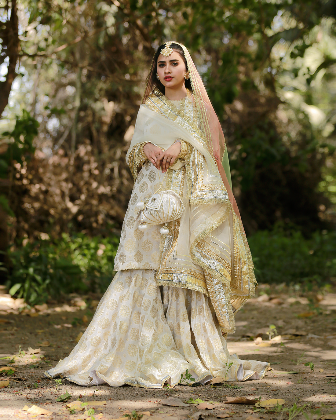 Zar | Gharara Formals | White - Official Zar - Agha Fabrics UK