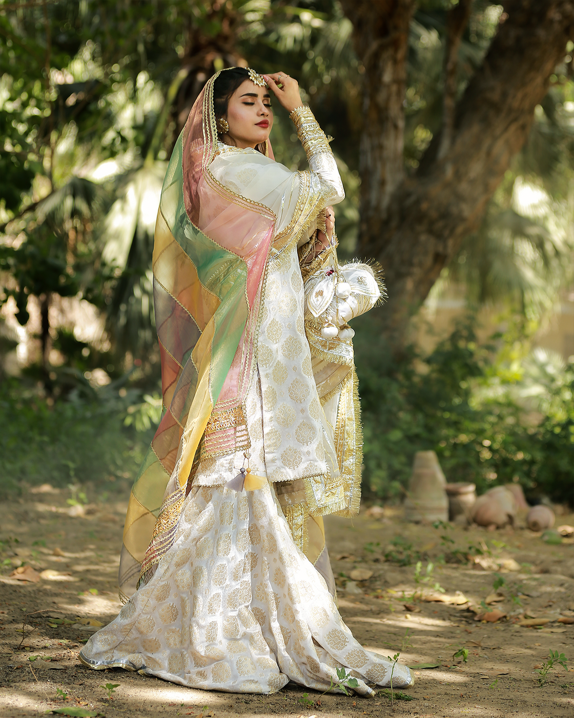 Zar | Gharara Formals | White - Official Zar - Agha Fabrics UK