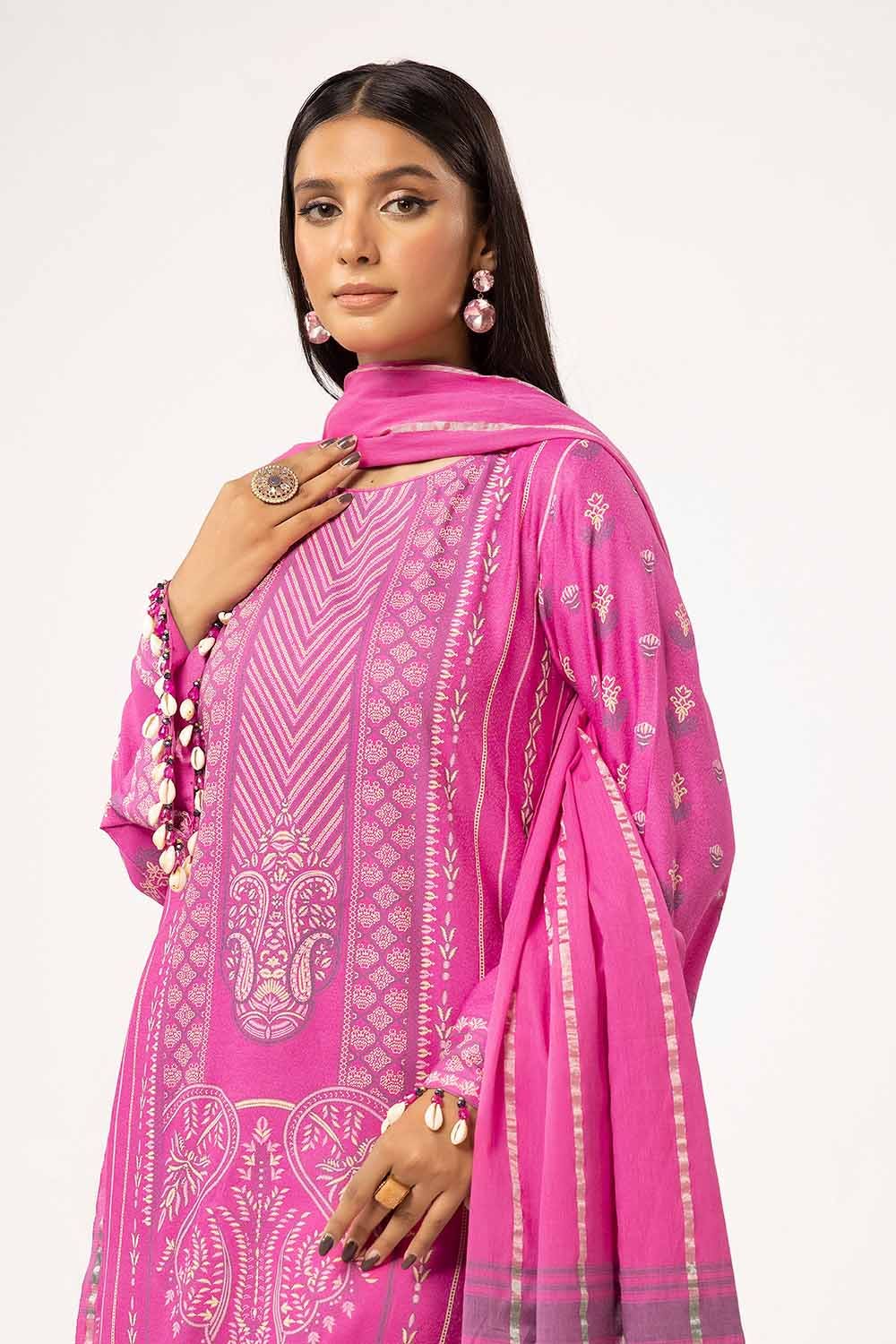 Gul Ahmed | Winter Collection 24 | Yarn Dyed Dupatta YD-42001 - Official Gul Ahmed - Agha Fabrics UK