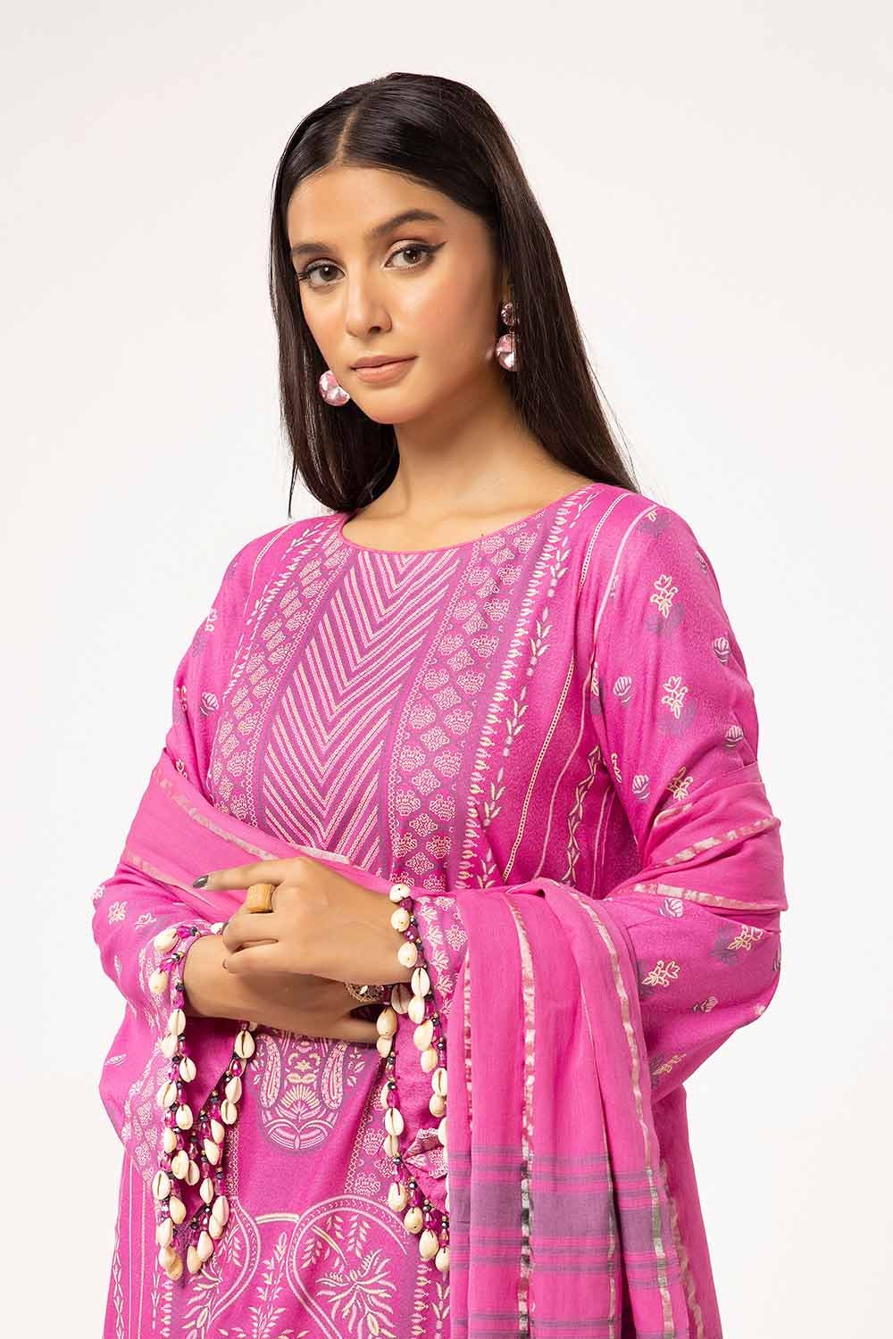 Gul Ahmed | Winter Collection 24 | Yarn Dyed Dupatta YD-42001 - Official Gul Ahmed - Agha Fabrics UK