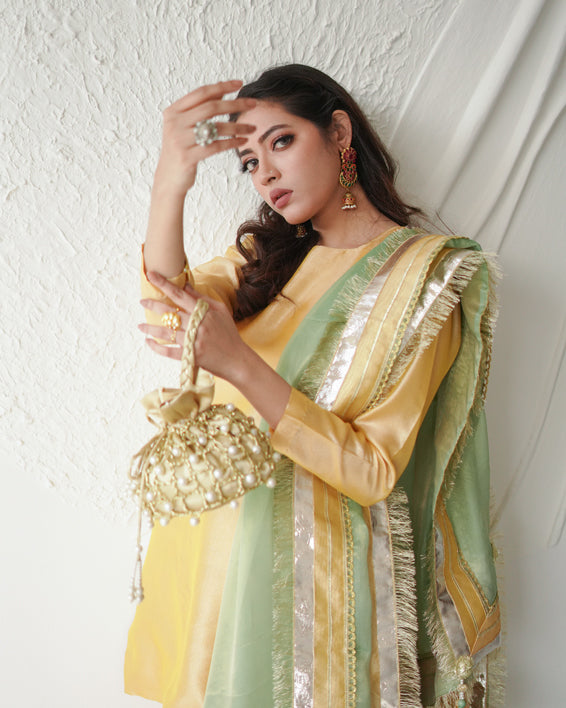 Zar | Gharara Formals | Yellow - Official Zar - Agha Fabrics UK