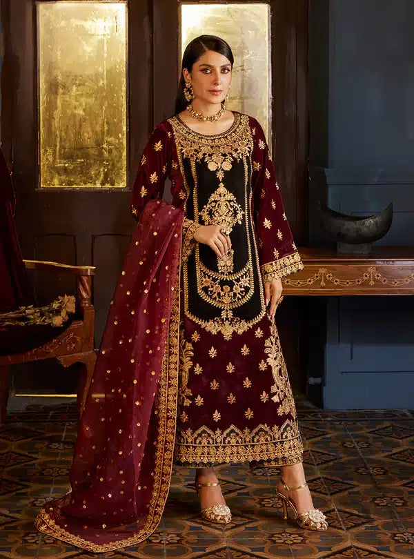 Zainab Chottani | Luxury Velvet Collection 23 | Ziba - Official Zainab Chottani - Agha Fabrics UK