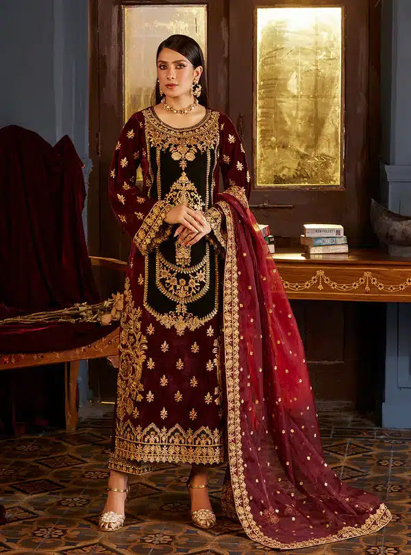Zainab Chottani | Luxury Velvet Collection 23 | Ziba - Official Zainab Chottani - Agha Fabrics UK
